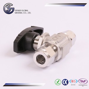 GS-M02 Double Ferrule Tube Ball Valve 3 way tube connector square tube joint stainless steel price